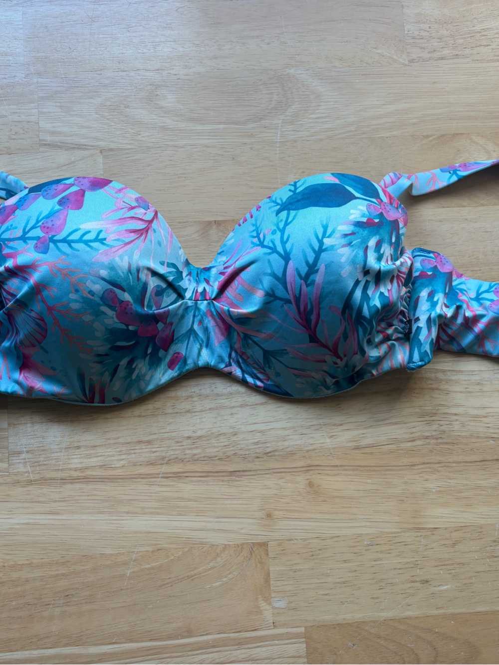 Girls' Floral One-Piece Swimsuit in Teal and Pink